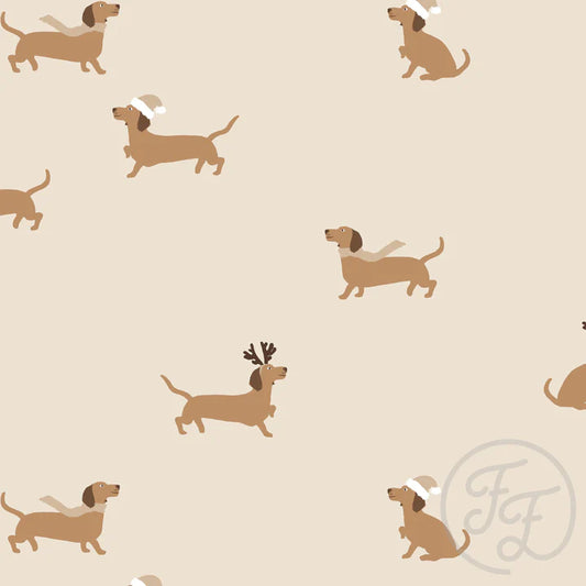 (IN STOCK) Family Fabrics | Christmas Dog 100-1781 | Jersey 220gsm BY THE HALF YARD