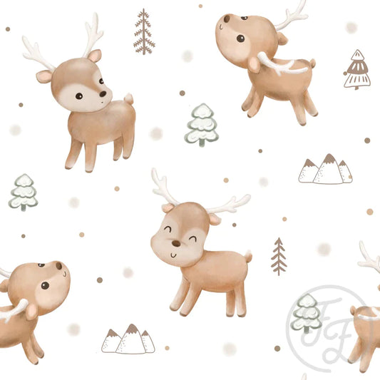 Family Fabrics | Reindeer White (5"x5") | 111-107 (by the full yard)