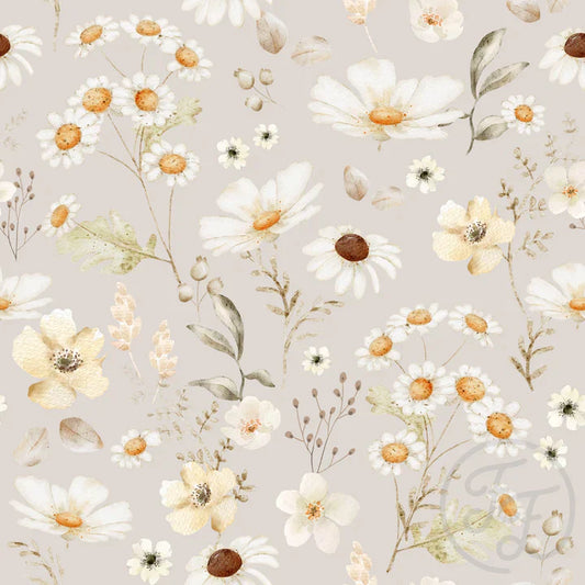 Family Fabrics | Floral Caroline Oat (6"x6") | 111-118 (by the full yard)