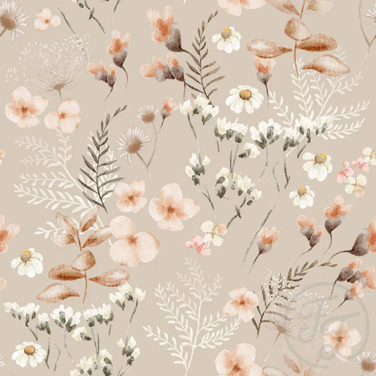 Family Fabrics | Floral Alina Beige | 111-122 (by the full yard)