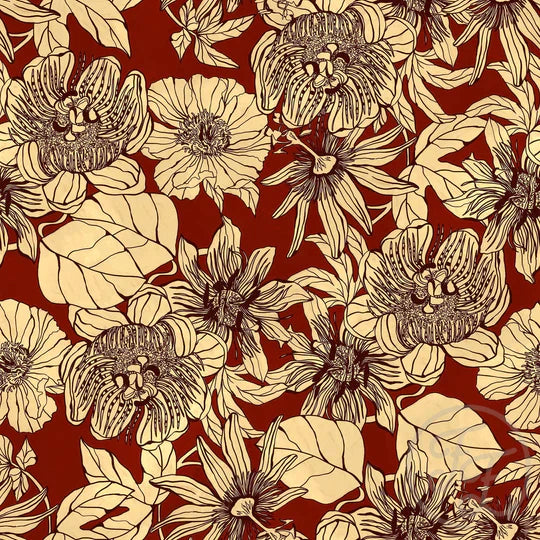 Family Fabrics | Vermilion Garden (31"x31") | 110-147 (by the full yard)