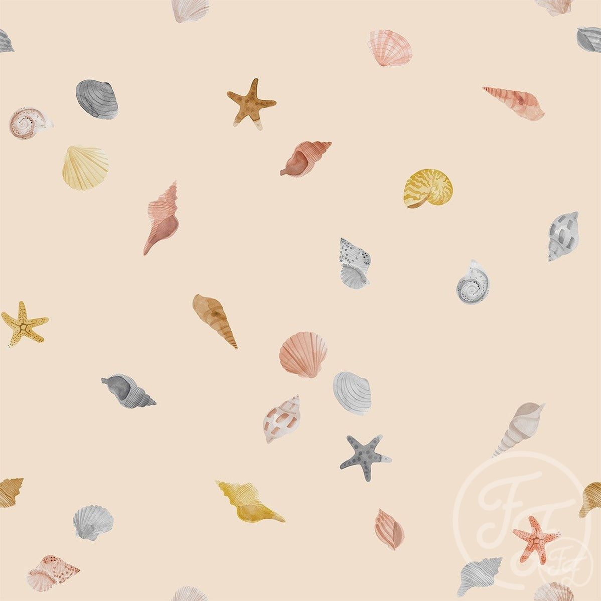 Family Fabrics | Seashells Peach 100-1114 (by the full yard)
