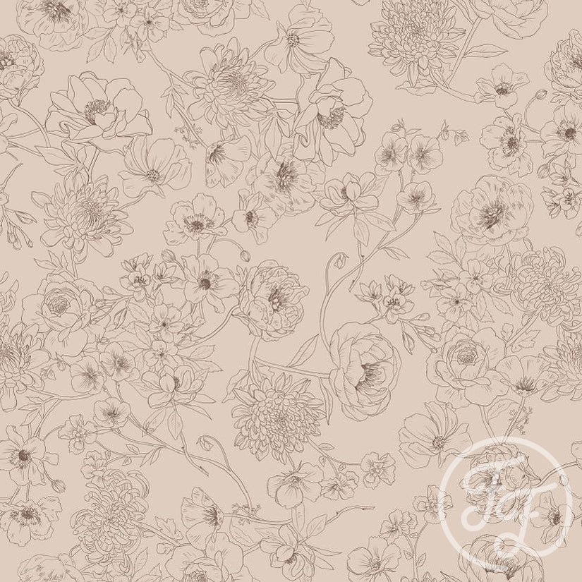 Family Fabrics | Floralines Rose 100-1123 (by the full yard)