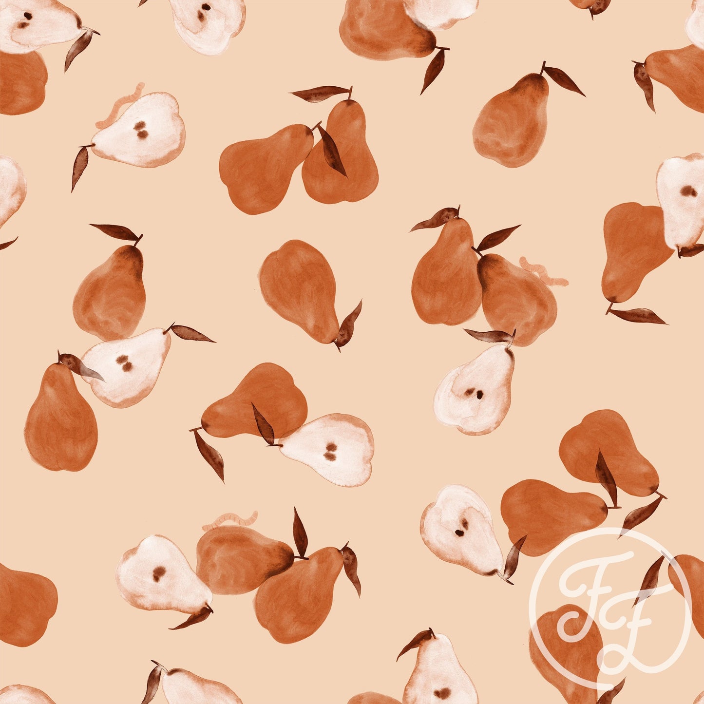 Family Fabrics | Pears Big Peach 100-1139 (by the full yard)