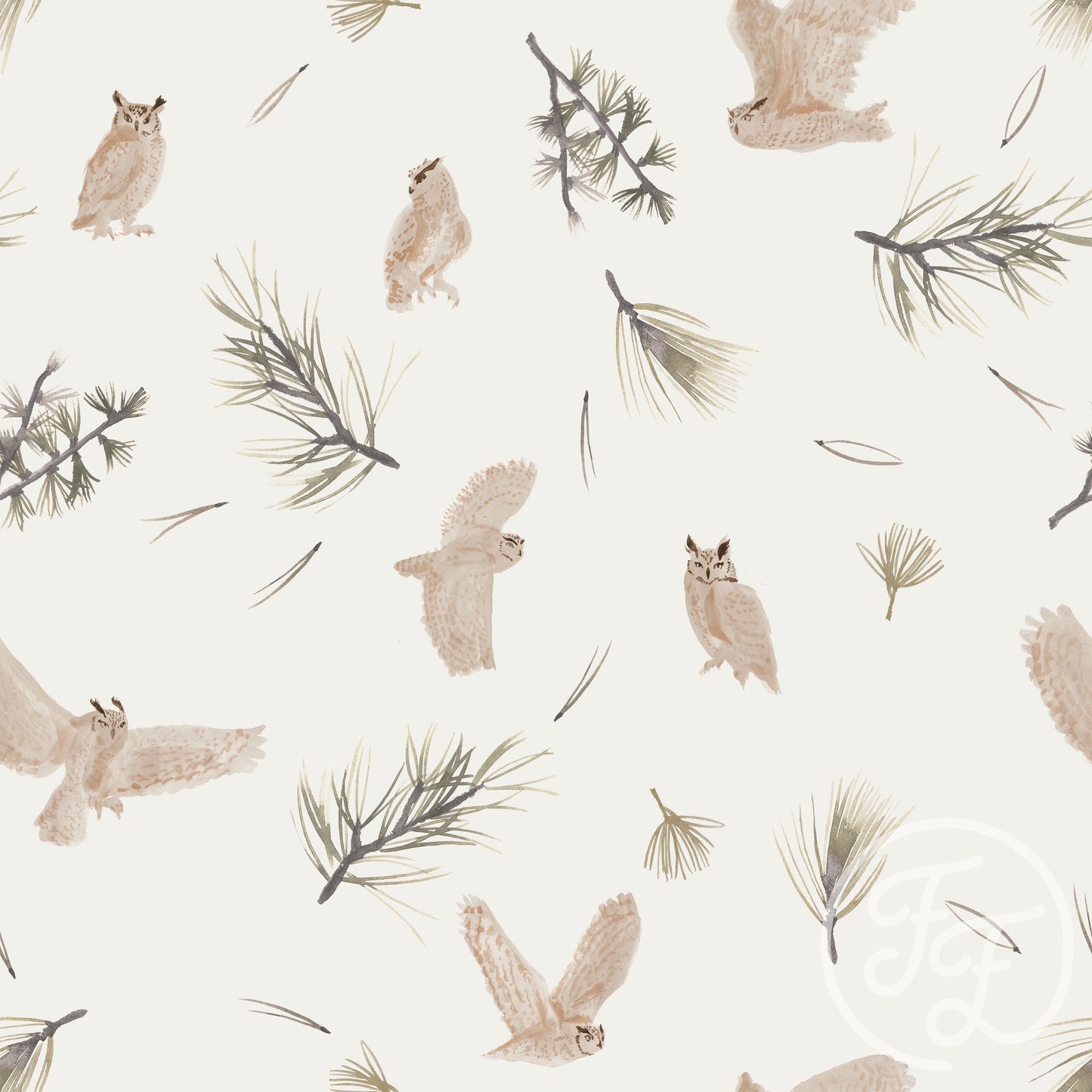 Family Fabrics | Owl 100-1157 (by the full yard)