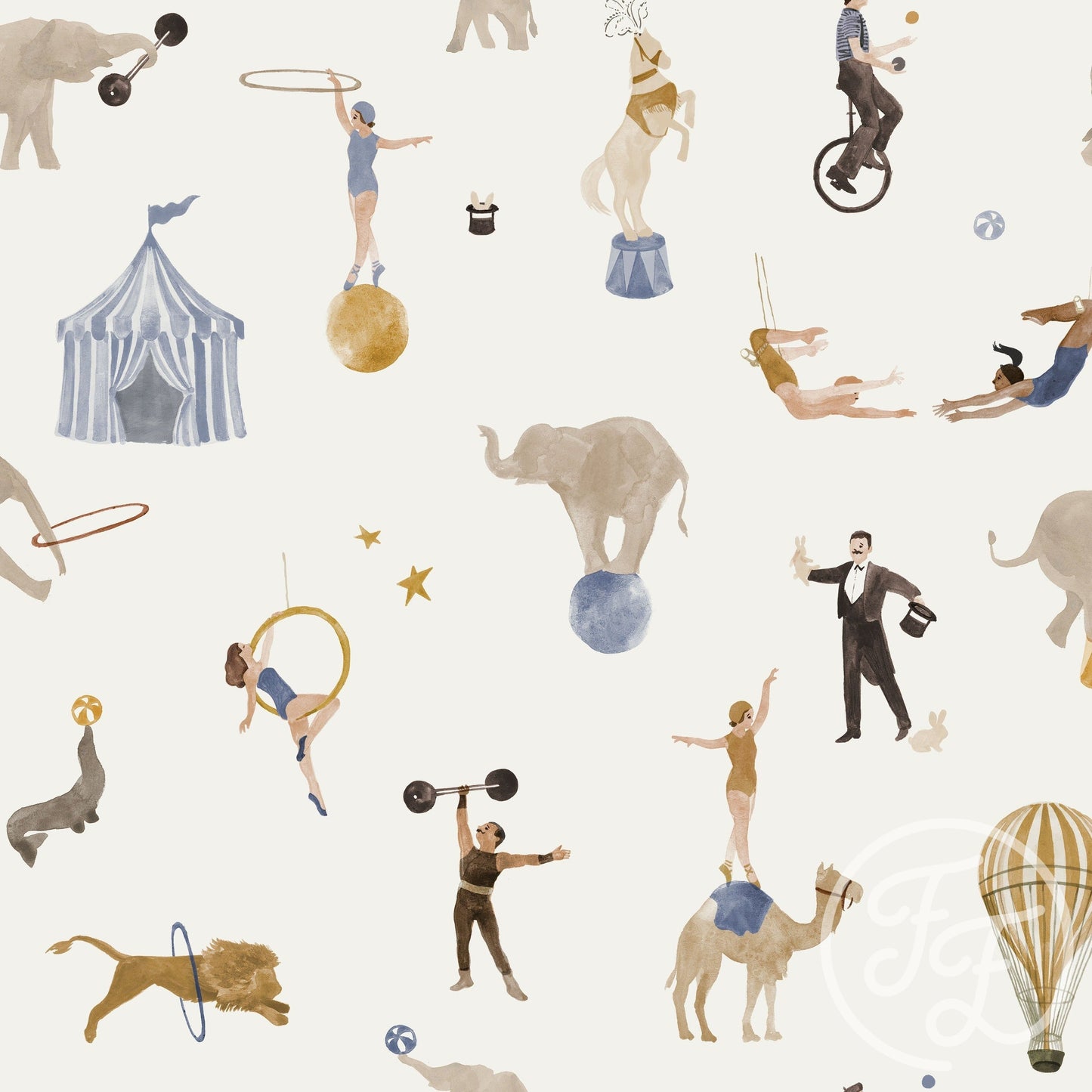 Family Fabrics | Circus Blue 100-1165 (by the full yard)