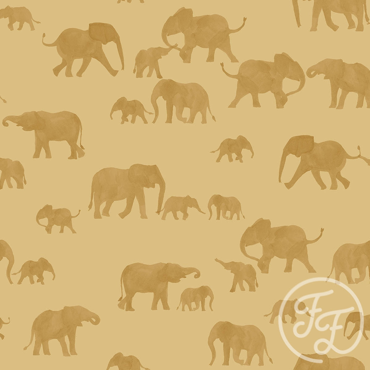 Family Fabrics | Elephants Jojoba 100-1166 (by the full yard)