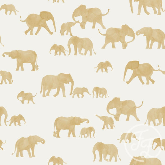 Family Fabrics | Elephants Jojoba White 100-1167 (by the full yard)