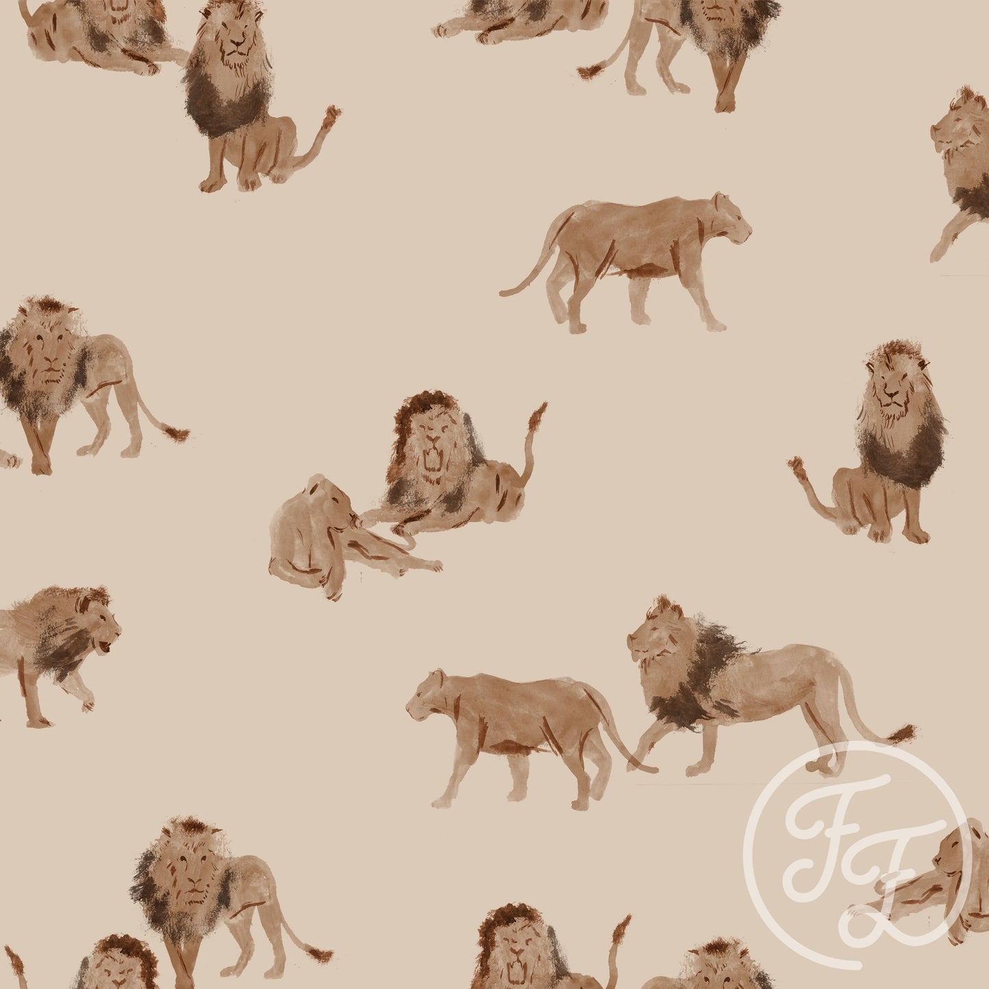 Family Fabrics | Lions 100-1205 (by the full yard)
