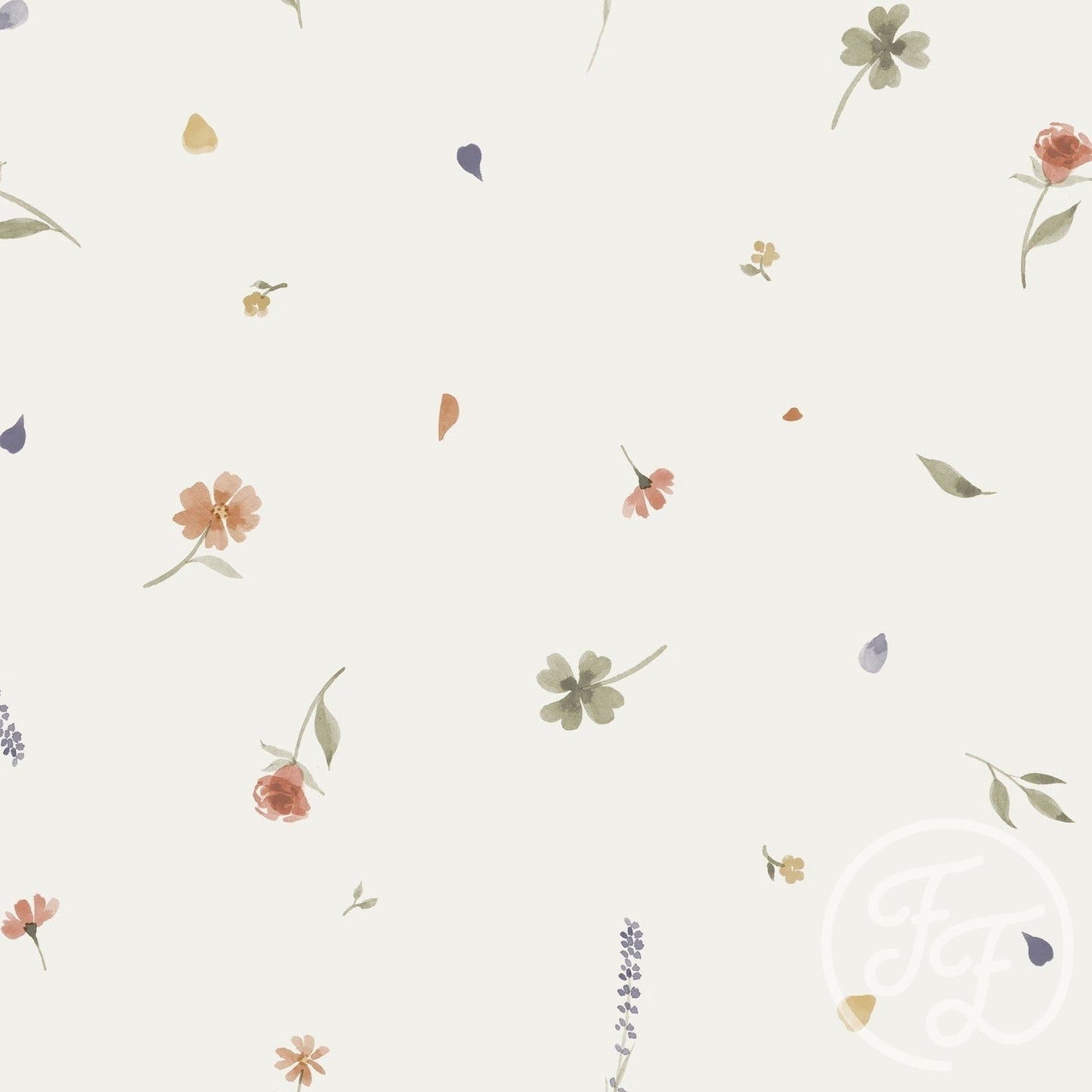 Family Fabrics | Multi Floral White 100-1227 (by the full yard)