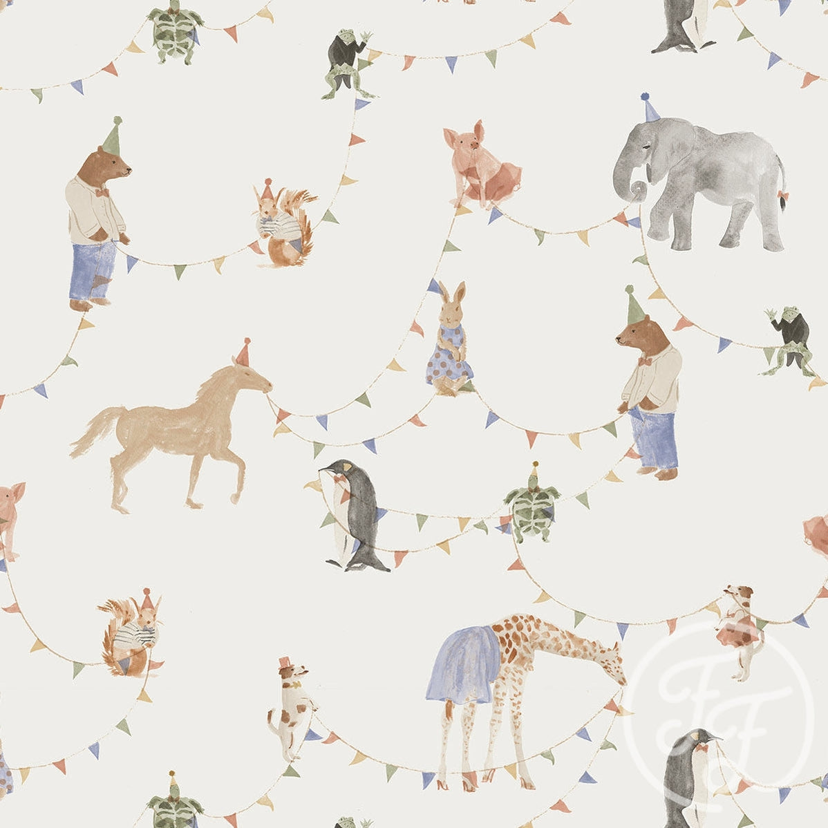 Family Fabrics | Party animals 100-1253 (by the full yard)