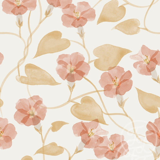 Family Fabrics | Ipomea plant Pink 100-1255 (by the full yard)