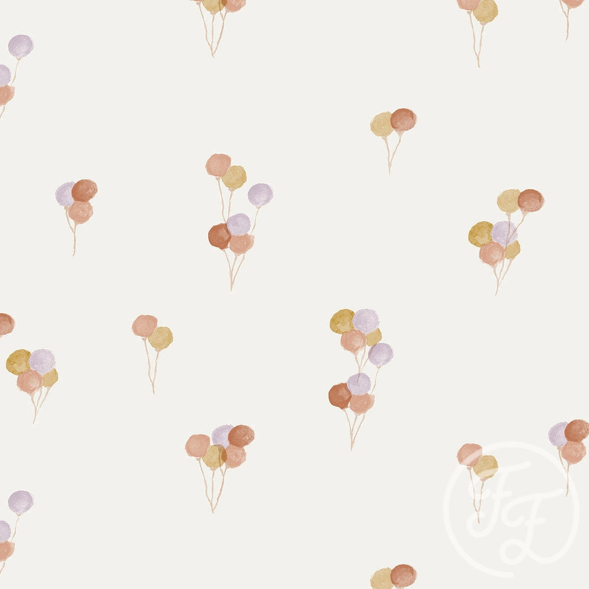 Family Fabrics | Balloons Offwhite peach 100-1259 (by the full yard)