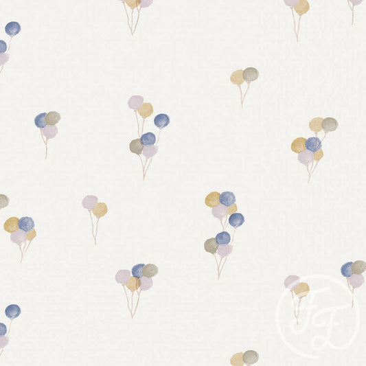 Family Fabrics | Balloons Offwhite blue 100-1261 (by the full yard)