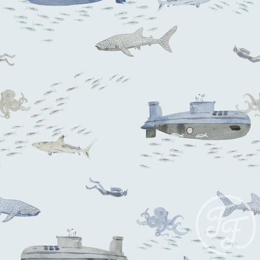 Family Fabrics | Deep Sea Diving Blue 100-1306 (by the full yard)