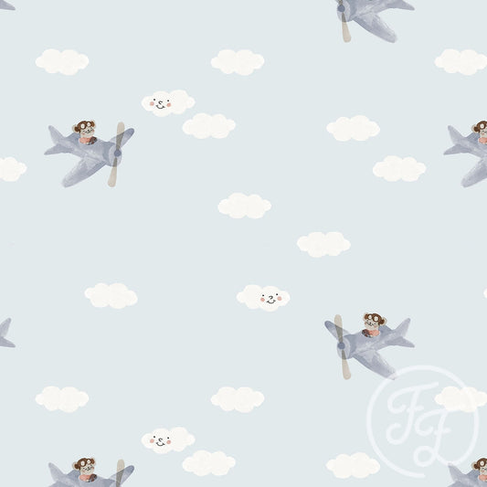 Family Fabrics | Fantasy Airplane Blue on Blue 100-1310 (by the full yard)