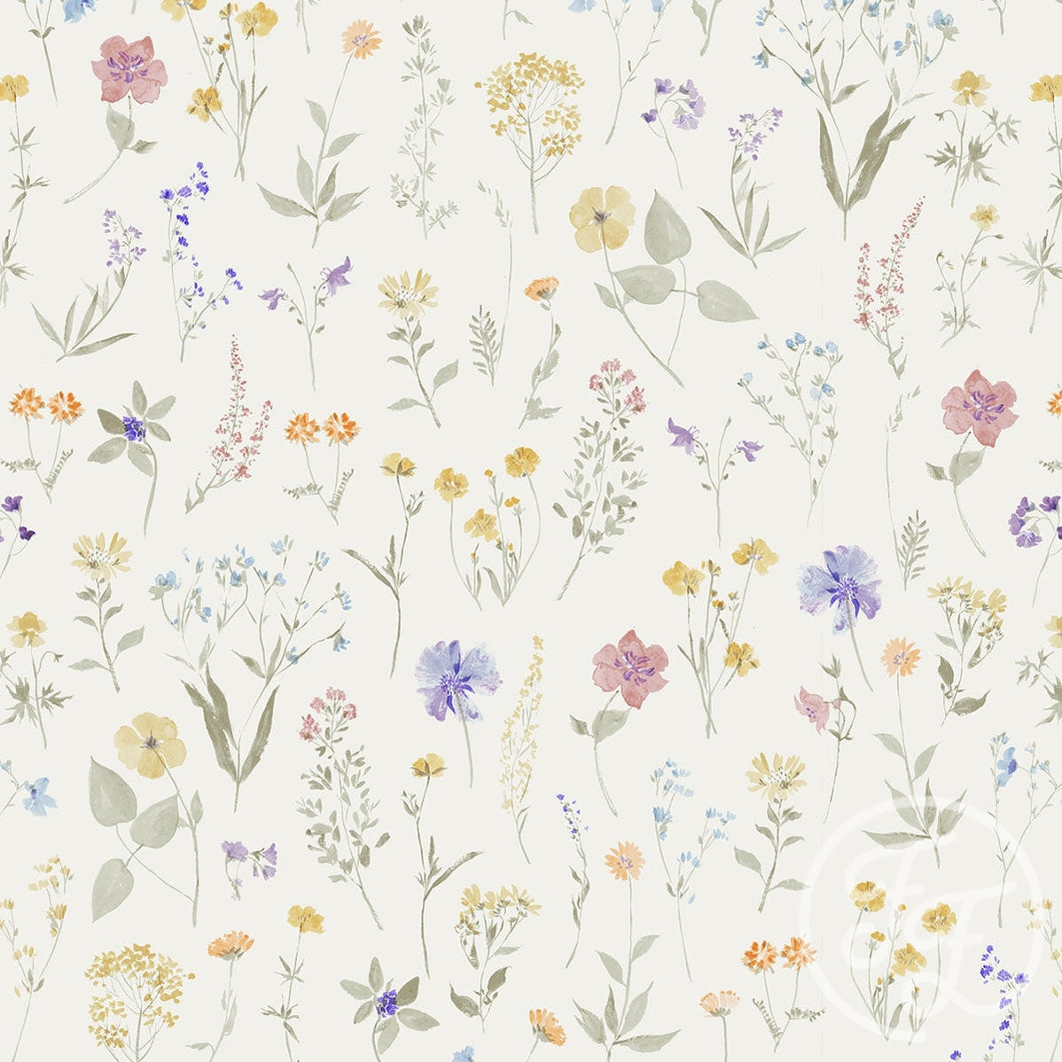 Family Fabrics | Wild Flowers Off White 100-1337 (by the full yard)