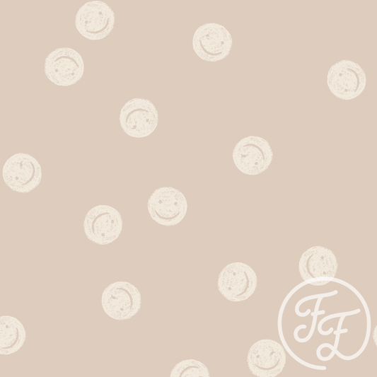 Family Fabrics | Smiley Beige 100-1347 (by the full yard)