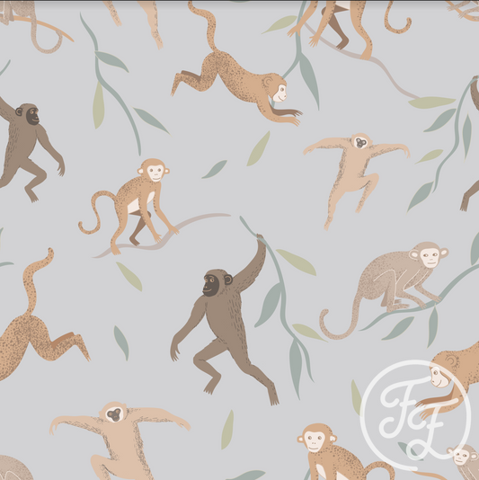 Family Fabrics | Monkeys Sky 100-1357 (by the full yard)