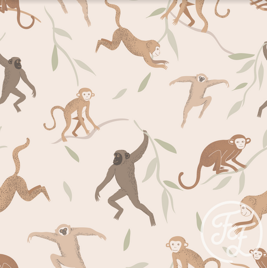 Family Fabrics | Monkeys Cream 100-1358 (by the full yard)