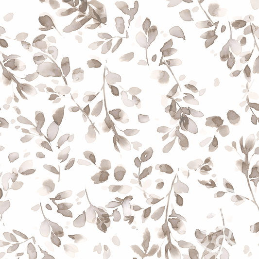 Family Fabrics | Abstract Leaves Sand Off White 100-1375 (by the full yard)