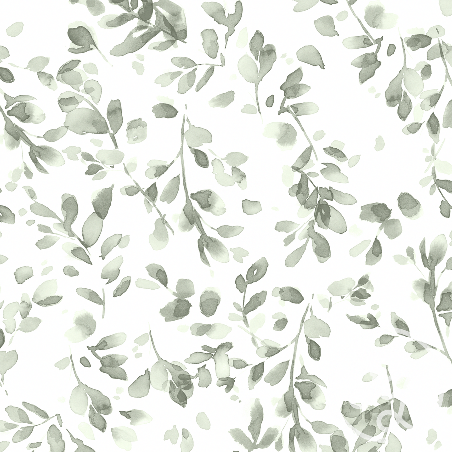 Family Fabrics | Abstract Leaves Green Off White 100-1376 (by the full yard)