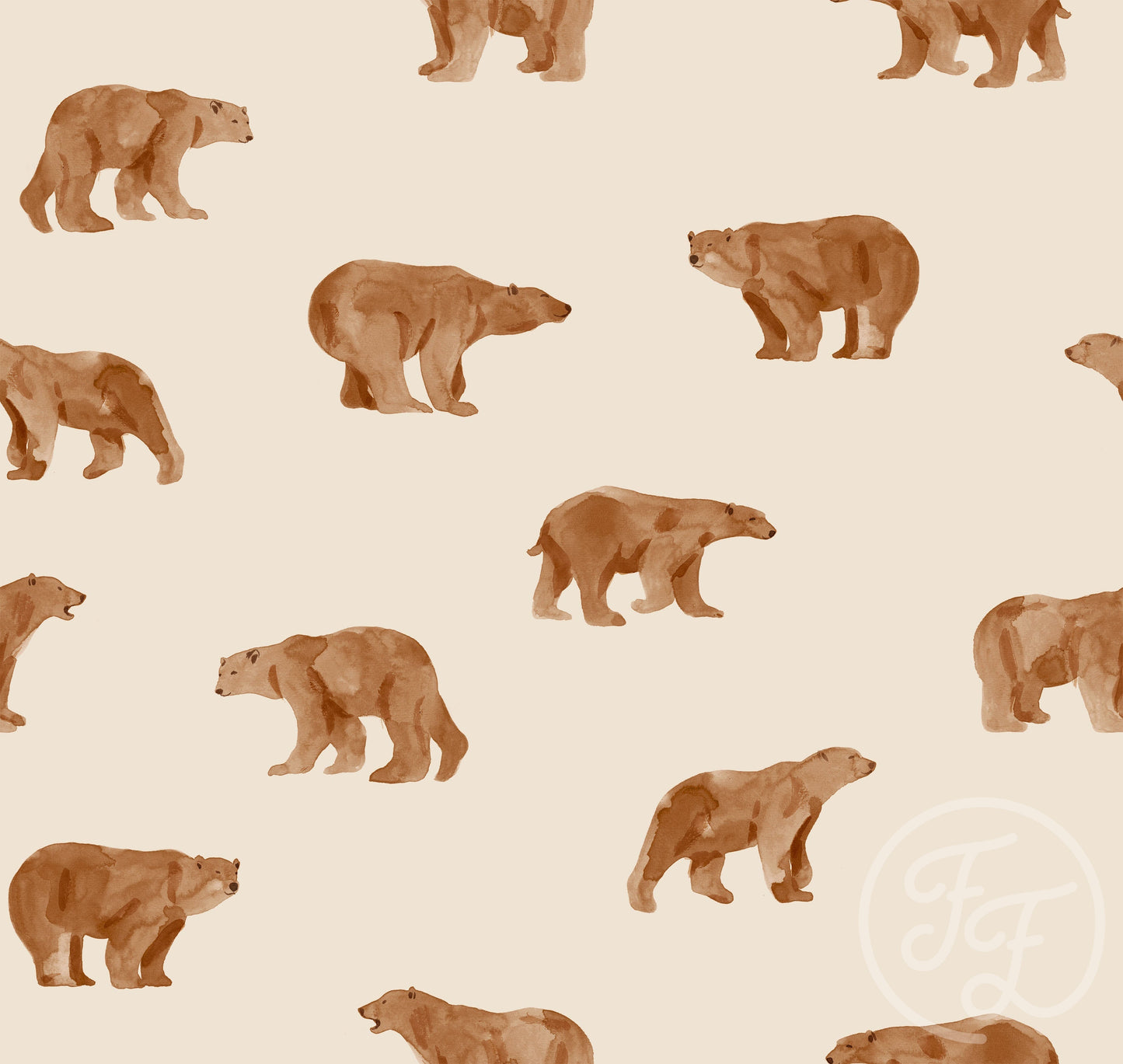 Family Fabrics | Grizzly Bear Almond 100-1387 (by the full yard)
