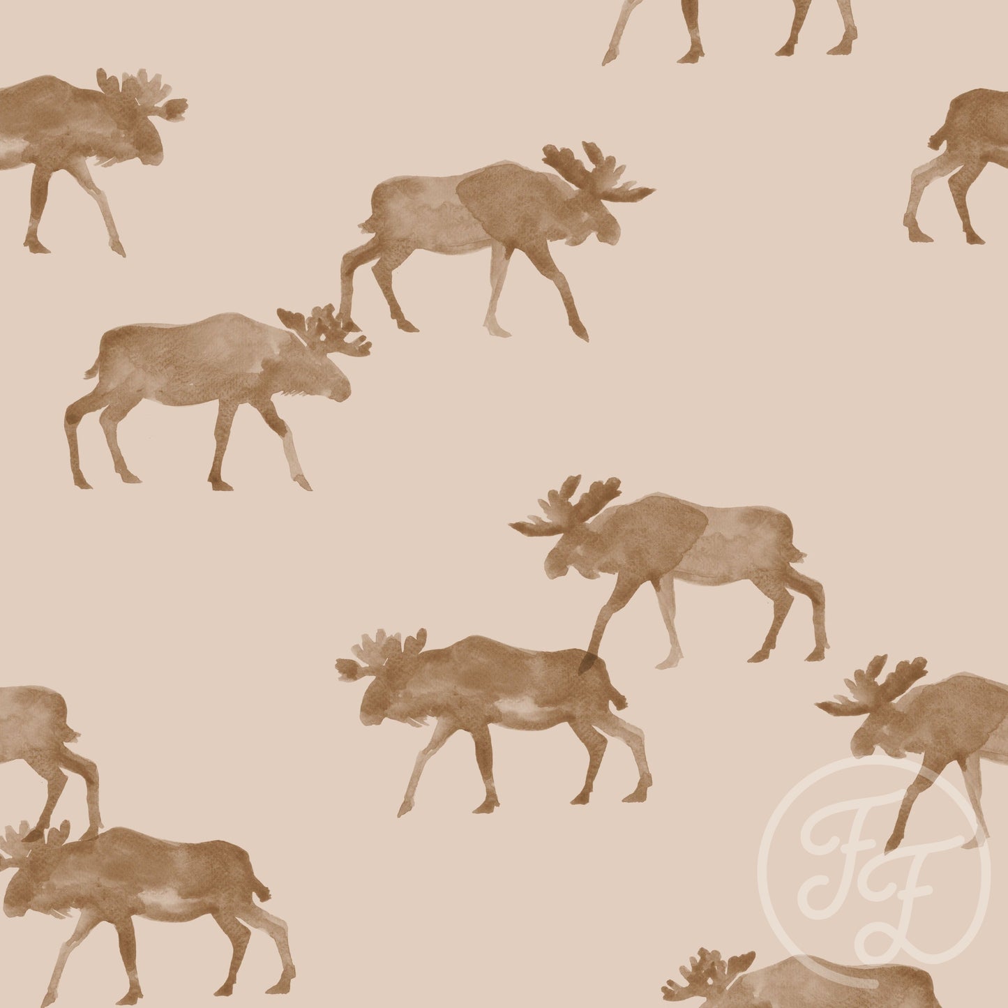 Family Fabrics | Moose Almond 100-1389 (by the full yard)