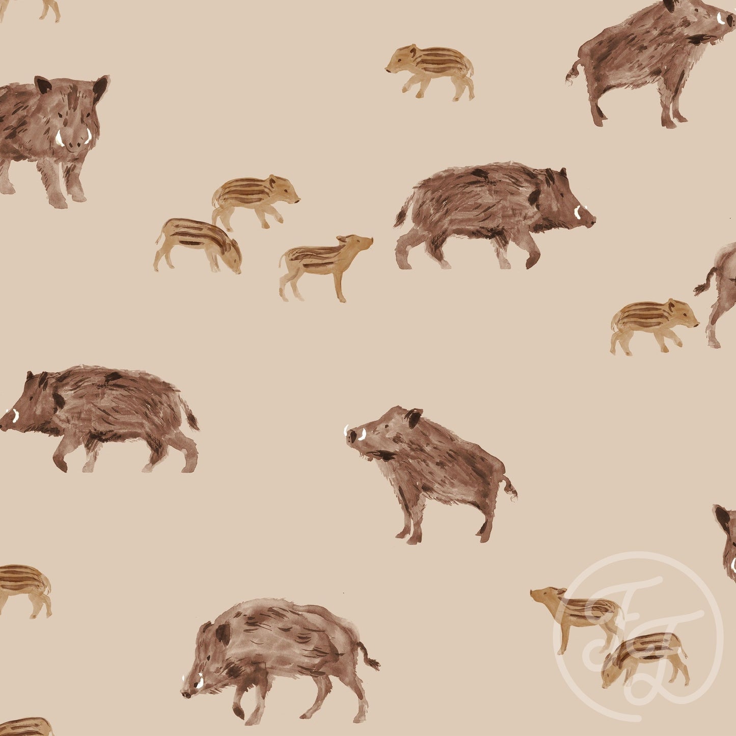 Family Fabrics | Wild Boar 100-1399 (by the full yard)