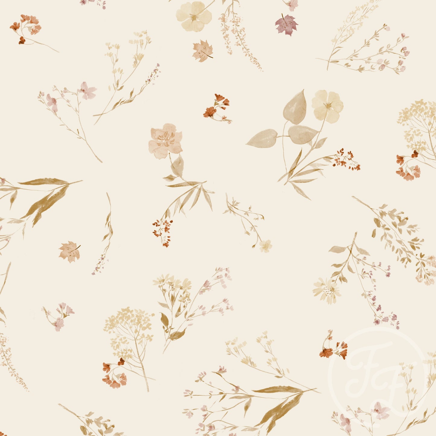 Family Fabrics | Autumn Floral Big Beige 100-1407 (by the full yard)