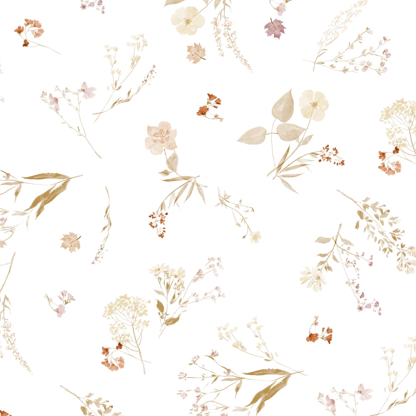 Family Fabrics | Autumn Floral Big Off White 100-1409 (by the full yard)