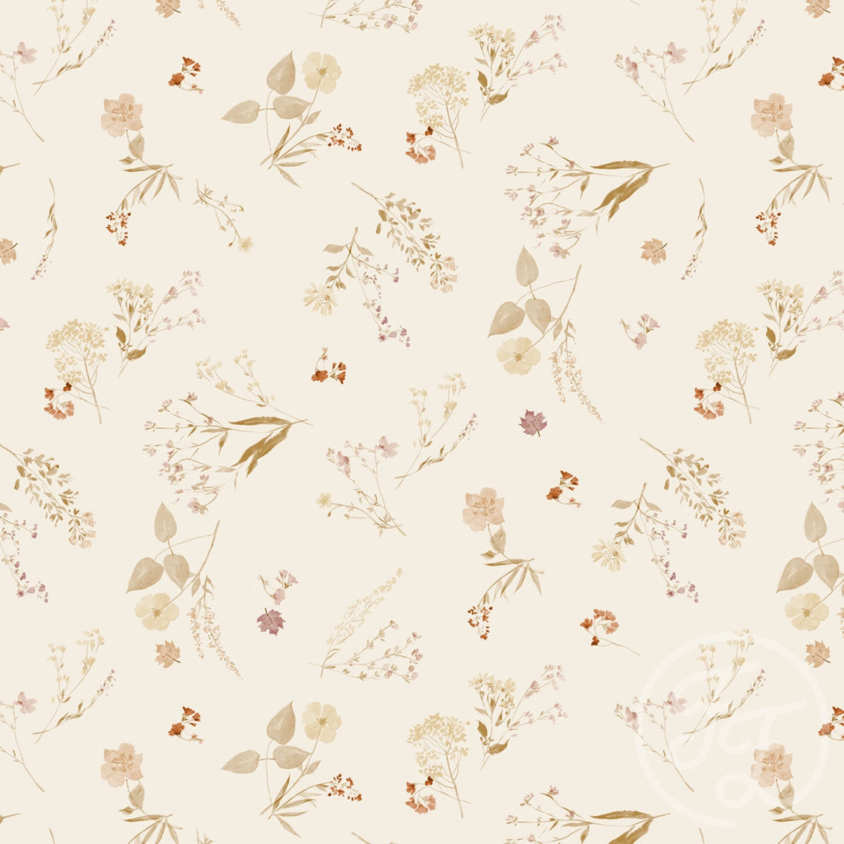 Family Fabrics | Autumn Floral Small Beige 100-1410 (by the full yard)