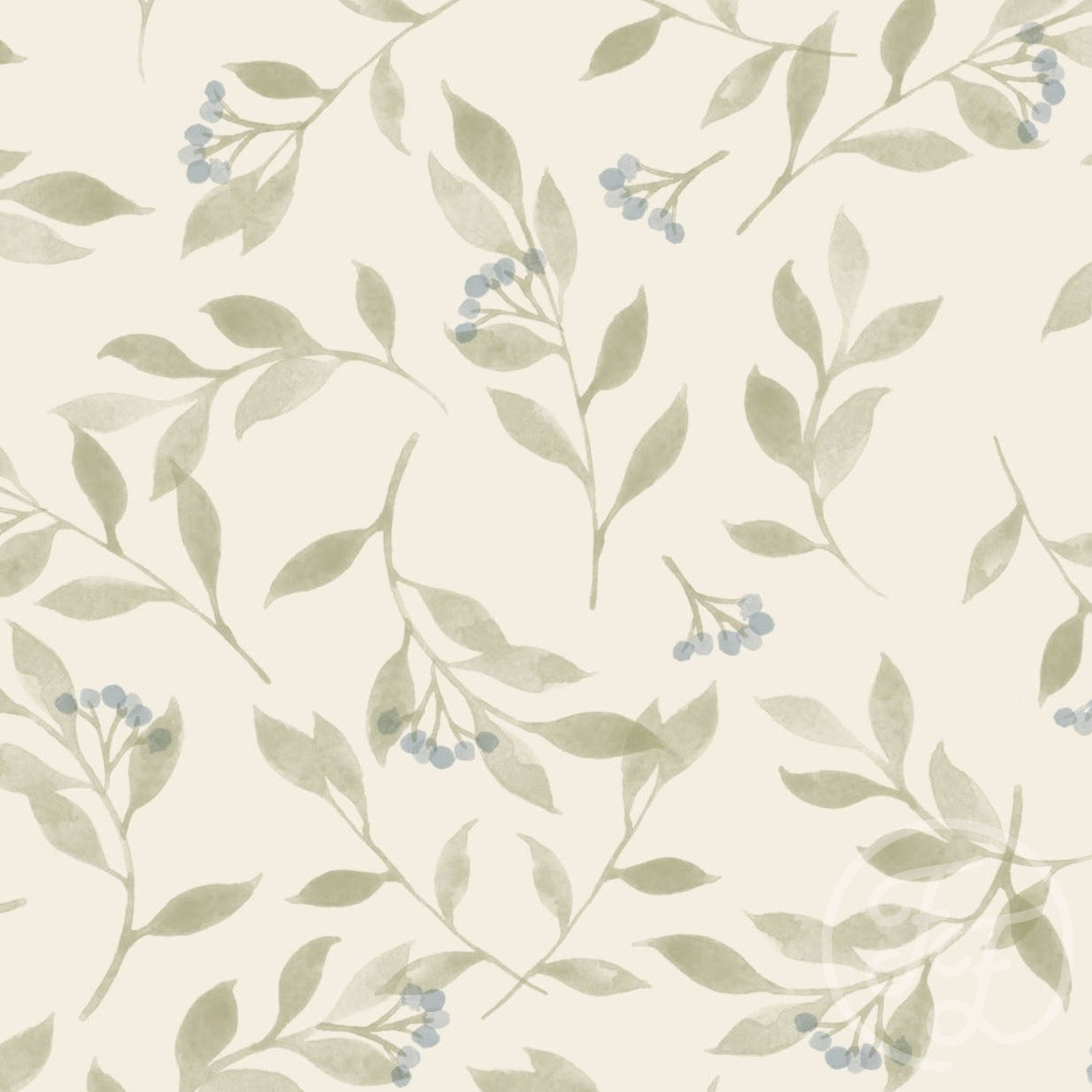 Family Fabrics | Berry Branches Big Green  100-1414 (by the full yard)