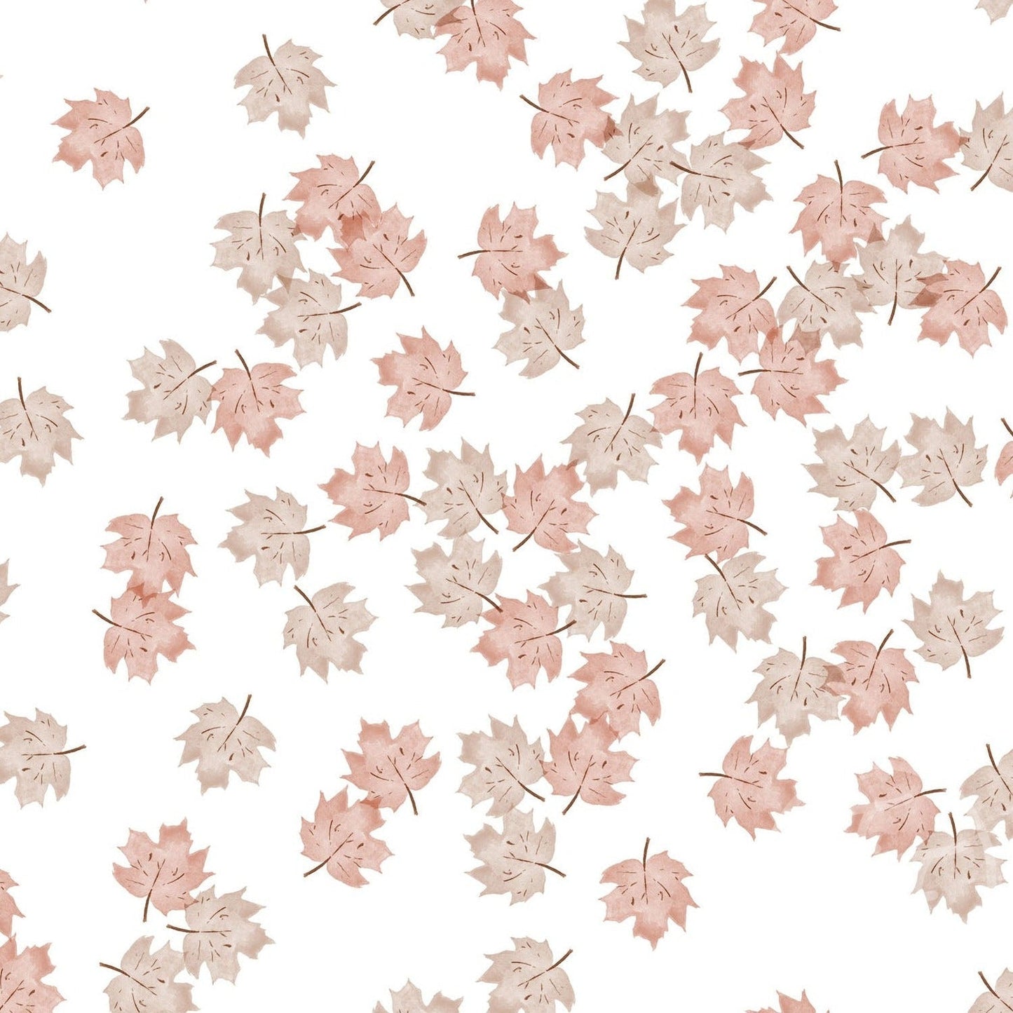 Family Fabrics | Fall Leaves Small Pink Off White 100-1422 (by the full yard)