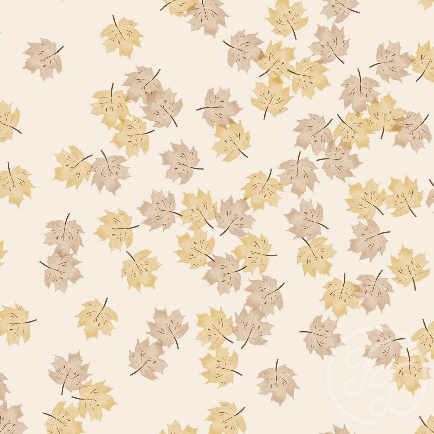 Family Fabrics | Fall Leaves Small Almond 100-1425 (by the full yard)