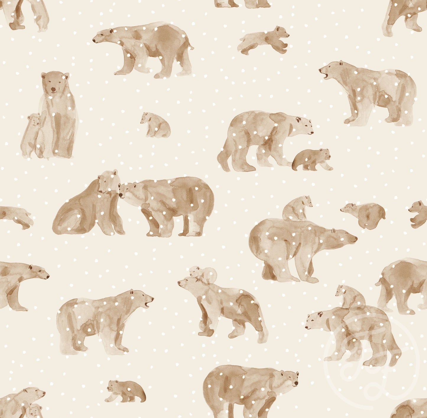 Family Fabrics | Polar Bear Snow Almond 100-1430 (by the full yard)