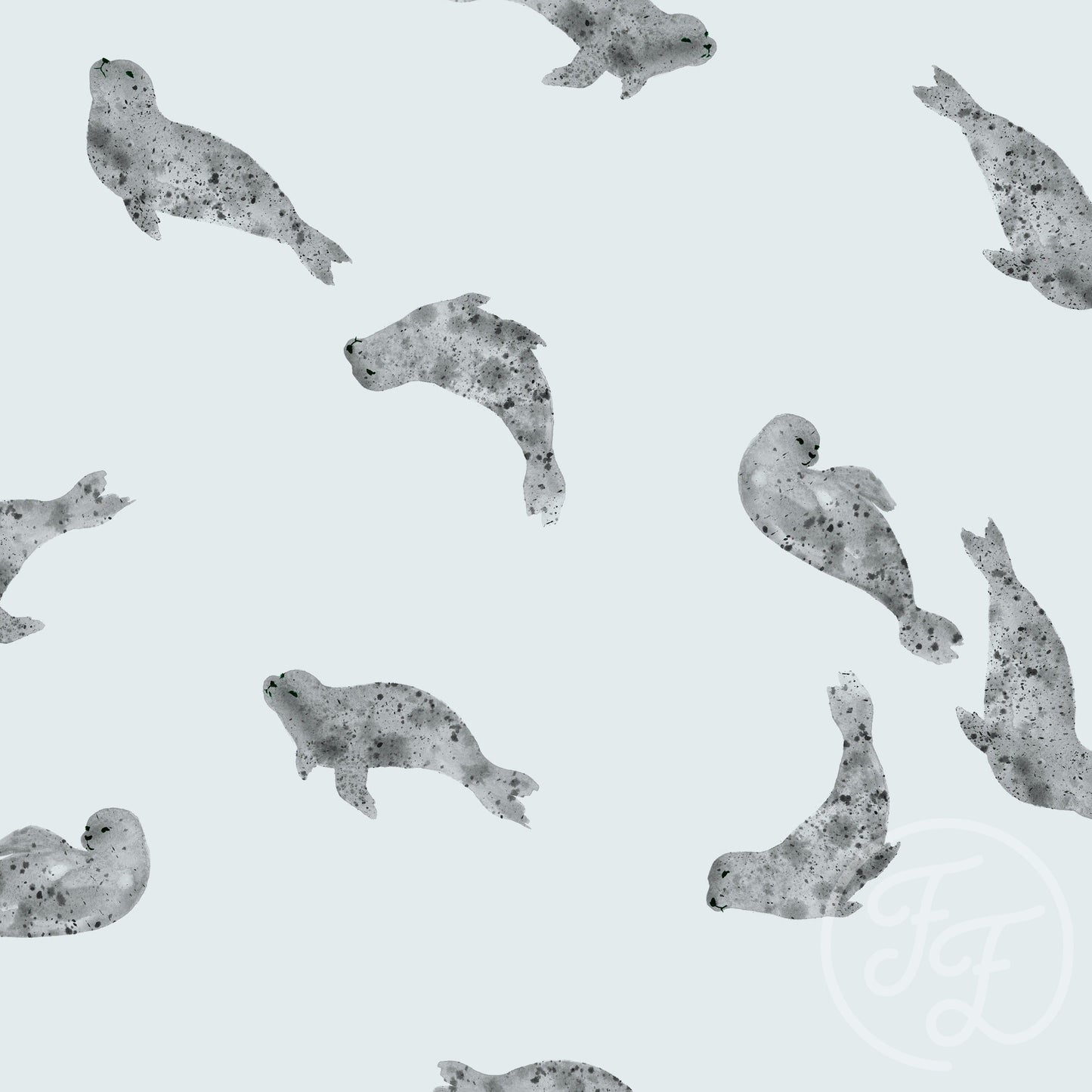 Family Fabrics | Spotted Seal Blue 100-1432 (by the full yard)