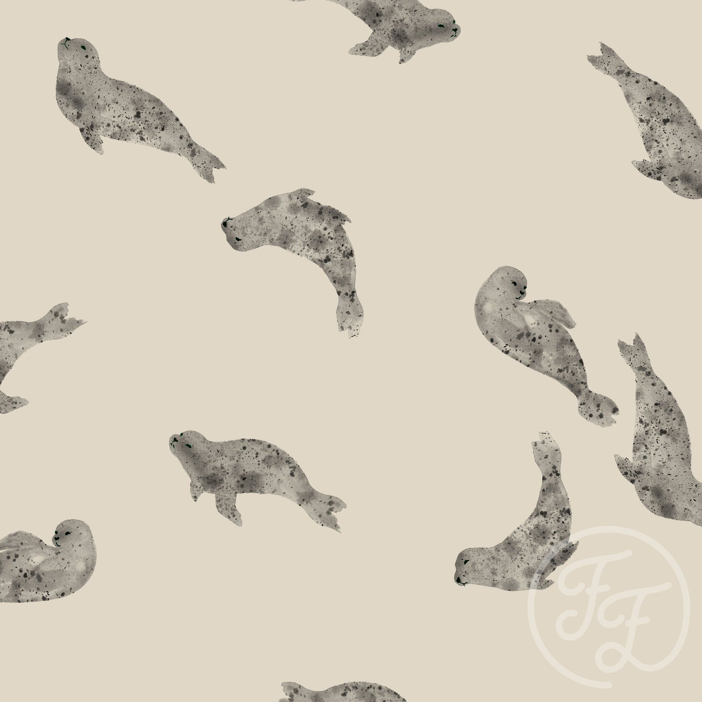 Family Fabrics | Spotted Seal Off White 100-1434 (by the full yard)