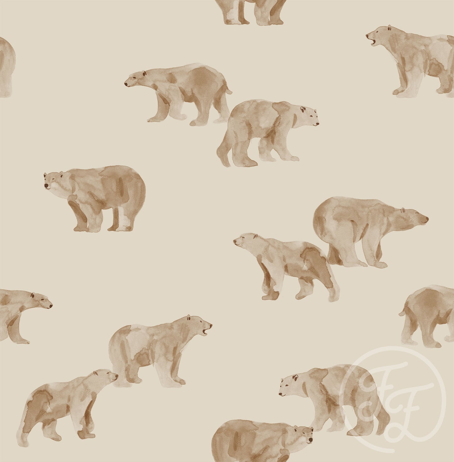 Family Fabrics | Polar Bear Taupe 100-1436 (by the full yard)