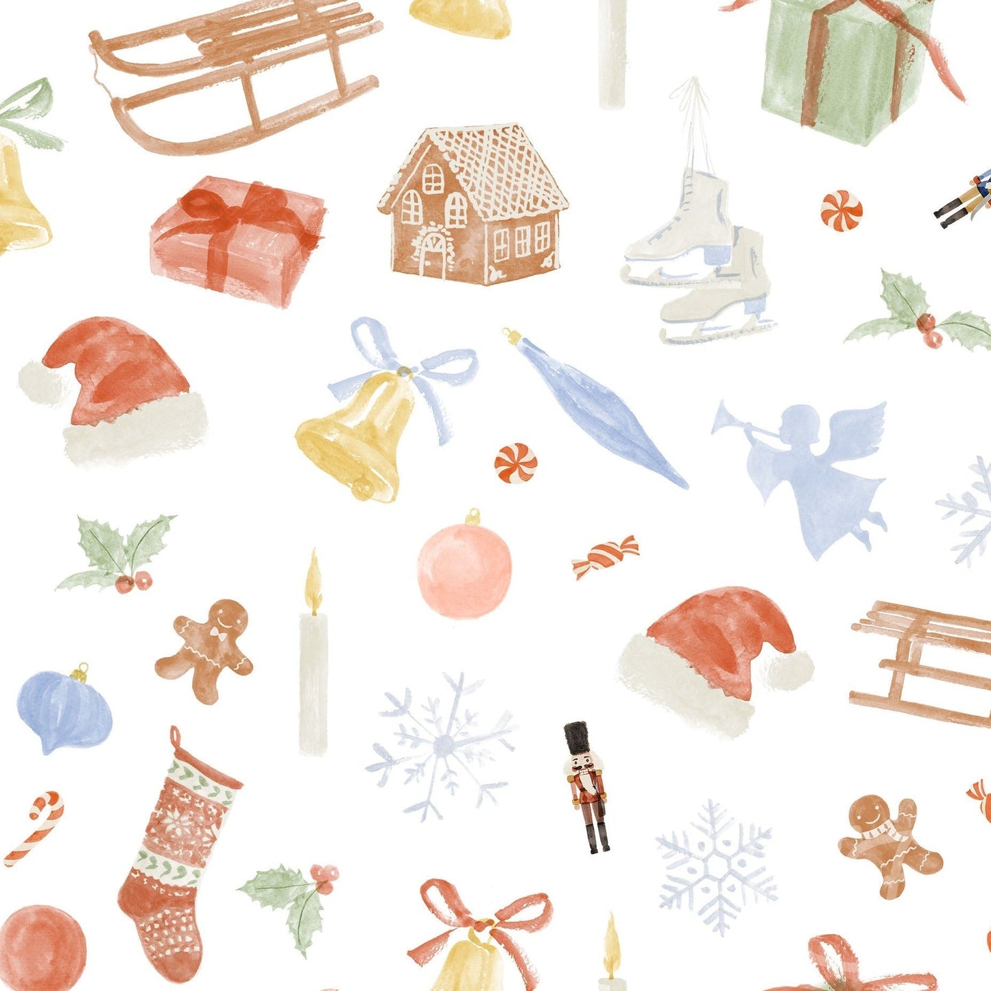 Family Fabrics | Christmas Elements Off White 100-1441 (by the full yard)