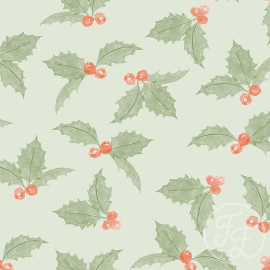 Family Fabrics | Christmas Holly Green 100-1444 (by the full yard)