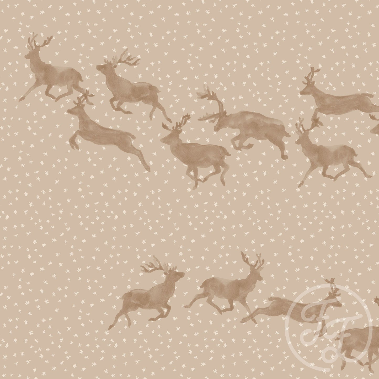 Family Fabrics | Reindeer Almond 100-1452 (by the full yard)