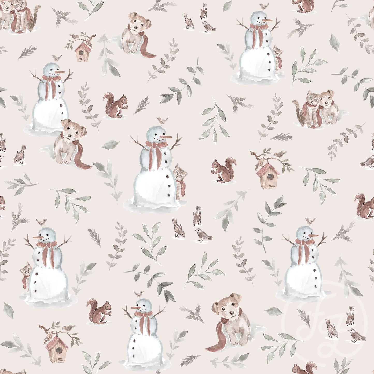 Family Fabrics | Snowman Sand 100-1473 (by the full yard)