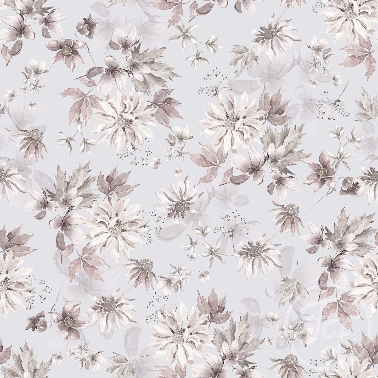 Family Fabrics | Winter Botanical Grey 100-1482 (by the full yard)
