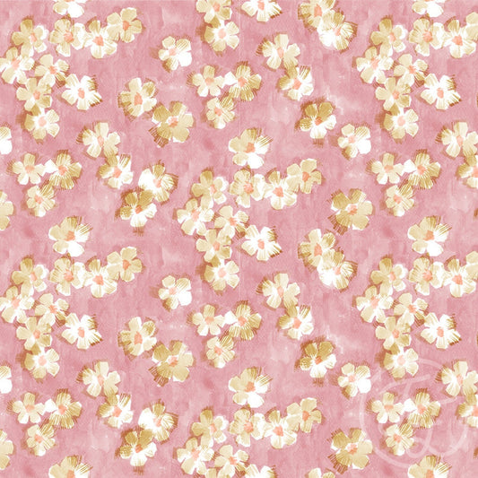 Family Fabrics | Bold Floral Pink Small