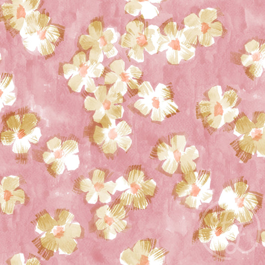 Family Fabrics | Bold Floral Pink Big