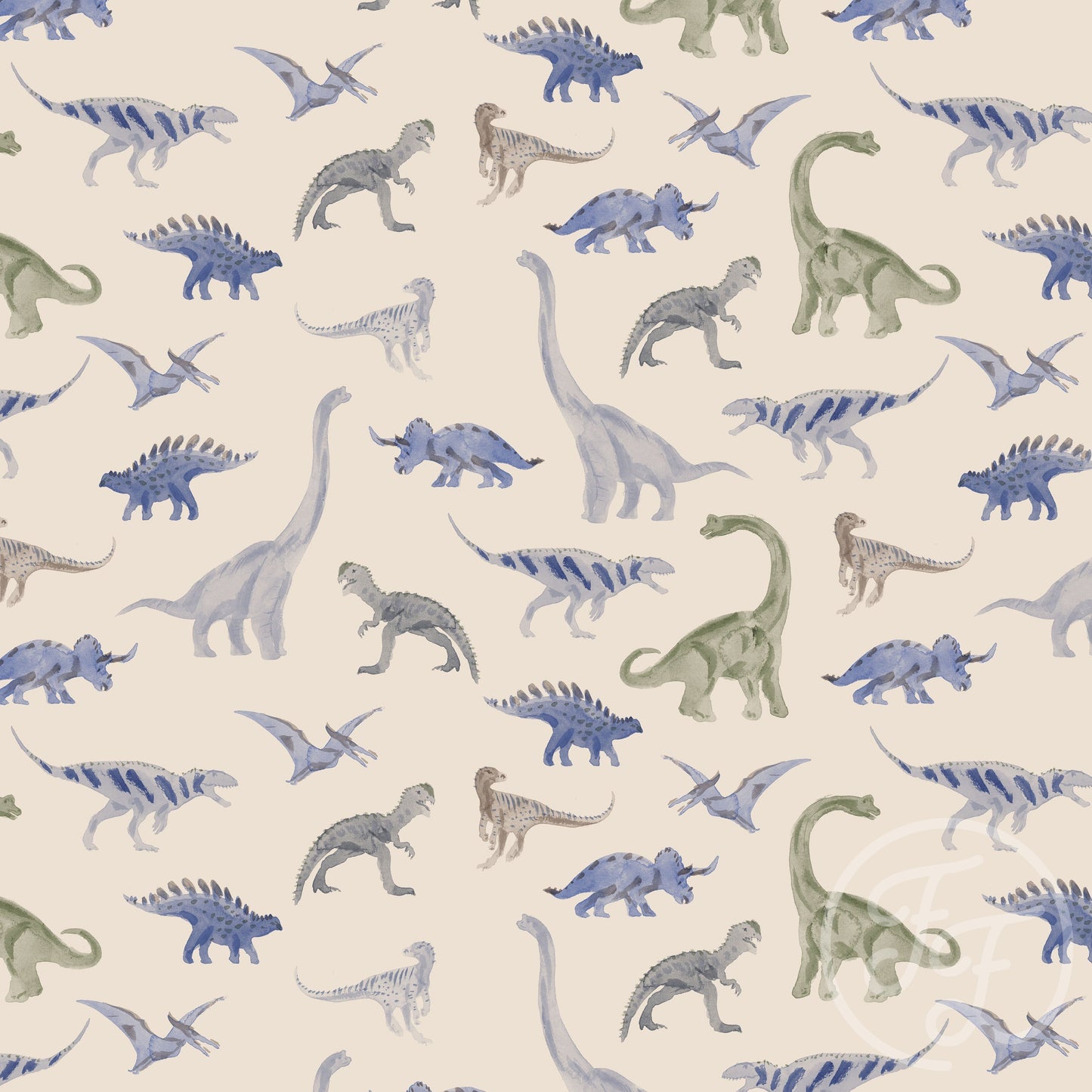 Family Fabrics | Dinosaur Blue Small