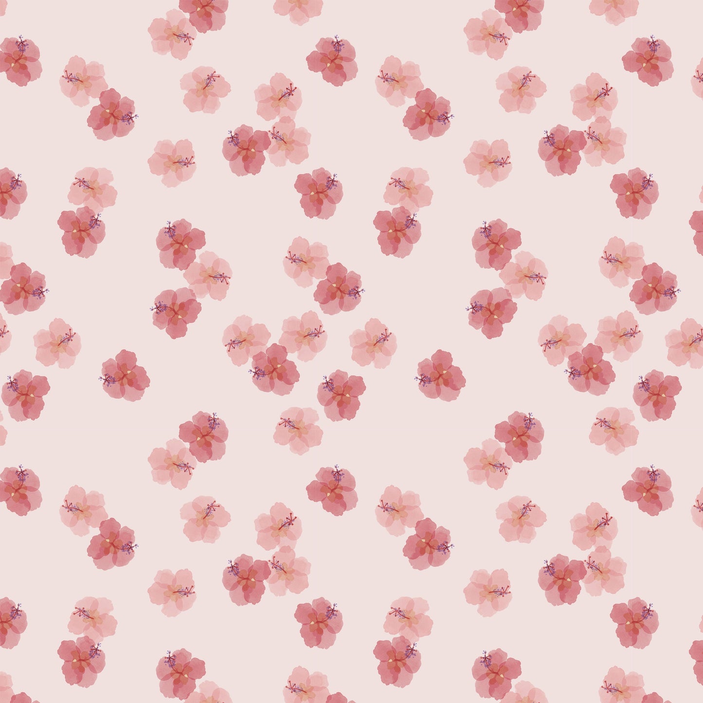 Family Fabrics | Hawaiian Flowers Pink Small | 100-1635 (by the full yard)