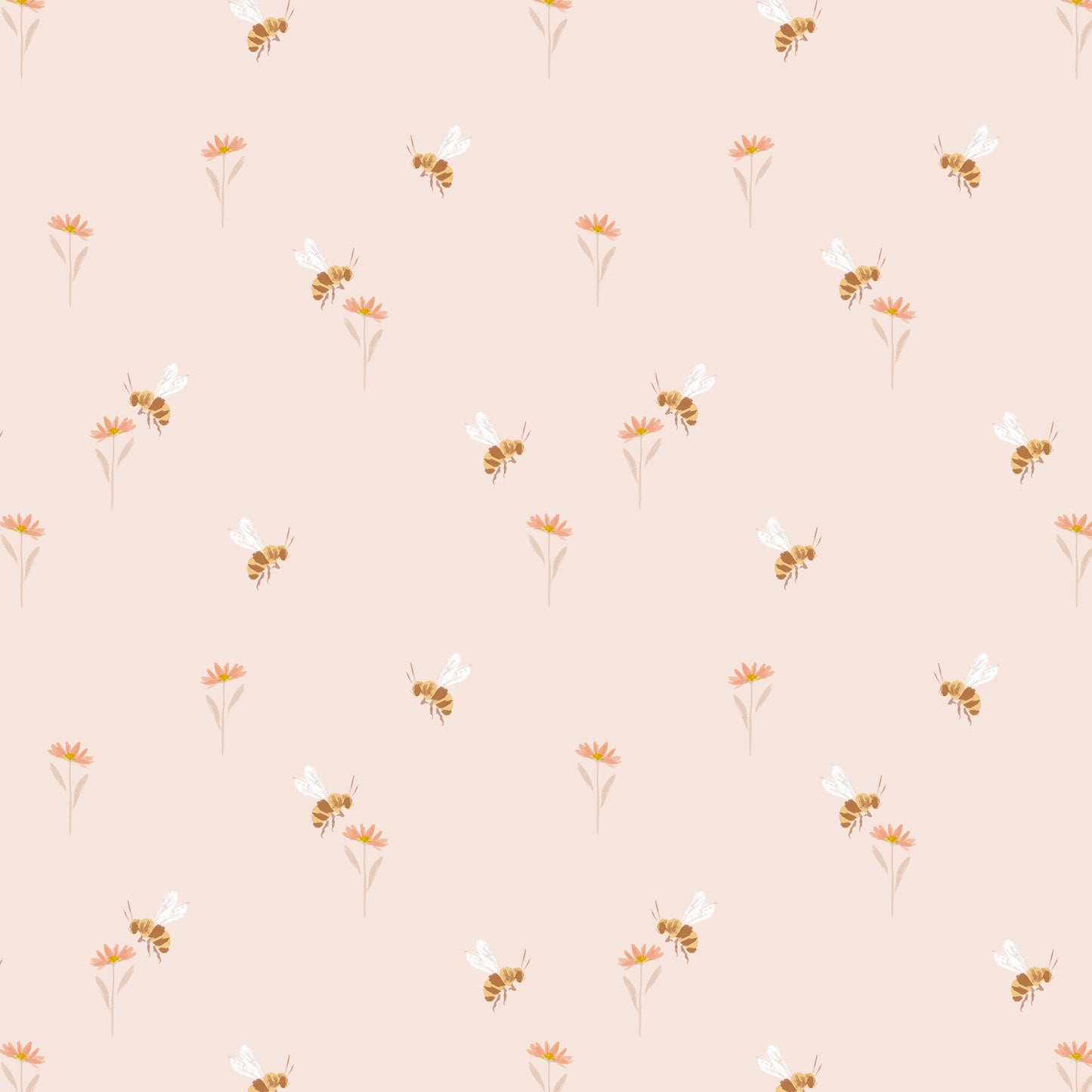 Family Fabrics | Honey Bee Pink | 100-1639 (by the full yard)