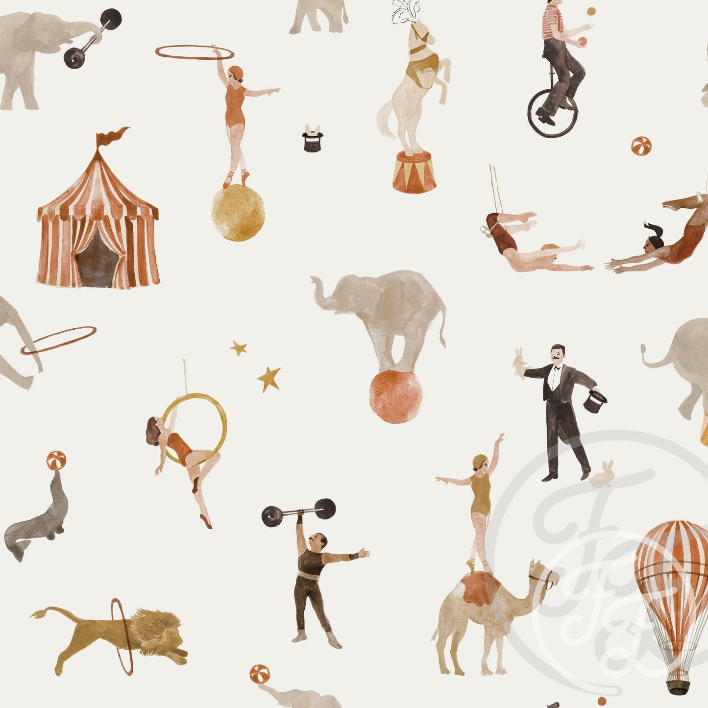 Family Fabrics | Circus Jersey 100-169 (by the full yard)